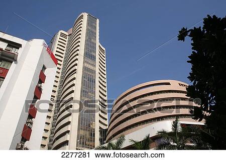 Stock Image - Bombay Stock Exchange in the heart of the commercial Fort area; Mumbai, Maharashtra State, India. Fotosearch