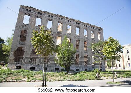 Stock Image - Bombed Out Building, Mostar, Herzegovina-Neretva, Bosnia And Herzegovina. Fotosearch