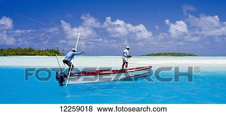 Stock Photo - Bone Fishermen; Aitutaki, Cook Islands. Fotosearch