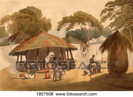 Booshuana Village, Southern Africa Village. Drawn By W. Alexander 1806, Engraved By T. Medland. View Large Photo Image Stock Photo - Booshuana Village, Southern Africa Village. Drawn By W. Alexander 1806, Engraved By T. Medland.. Fotosearch