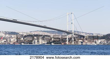 Picture - Bosphorus Bridge Over The Bosphorus Strait; Istanbul Turkey. Fotosearch