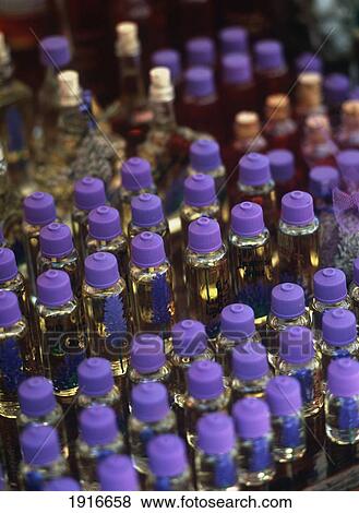 Stock Photo - Bottles Of Lavender Oil For Sale. Fotosearch