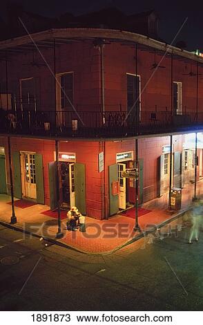Stock Image - Bourbon Street At Night, Blurred Motion. Fotosearch