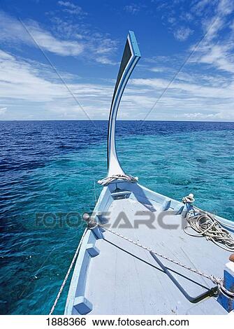 Bow Of Blue Boat On Turquoise Sea View Large Photo Image Stock Photograph - Bow Of Blue Boat On Turquoise Sea. Fotosearch