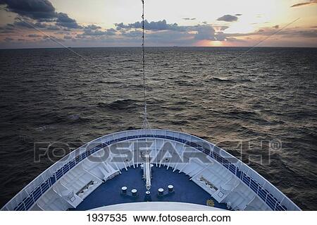 Stock Photography - Bow Of Cruise Ship On East China Sea; China. Fotosearch