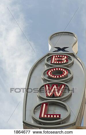 Stock Photo - Bowl' Sign, Chicago, Illinois, Usa. Fotosearch