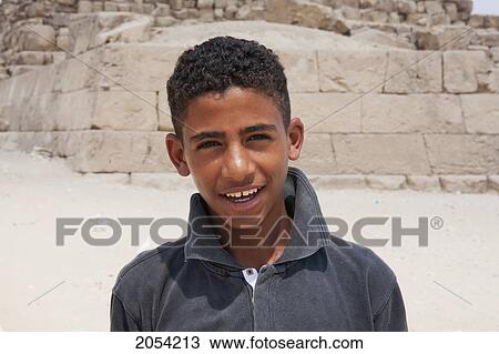 Stock Image - Boy, Giza, Al Jizah, Egypt. Fotosearch