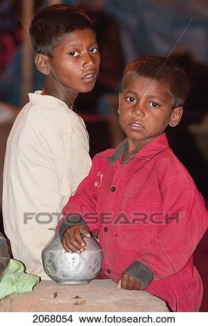 Picture - Boys At An Eatery, Bodhgaya, Bihar, India. Fotosearch