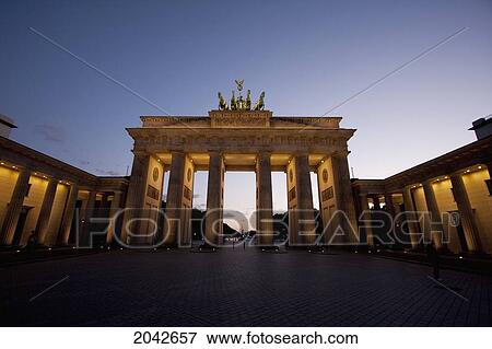 Brandenburg Gate At Dusk, Berlin, Germany View Large Photo Image Stock Photo - Brandenburg Gate At Dusk, Berlin, Germany. Fotosearch