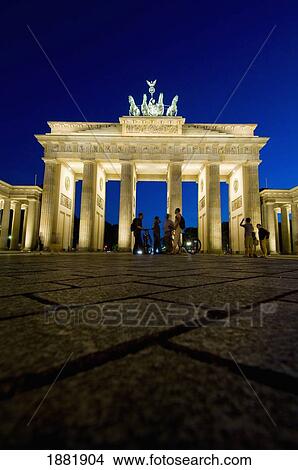 Brandenburg Gate Illuminated At Dusk View Large Photo Image Picture - Brandenburg Gate Illuminated At Dusk. Fotosearch