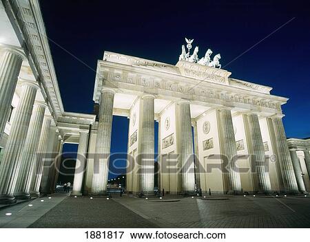 Stock Photo - Brandenburg Gate Illuminated At Night. Fotosearch