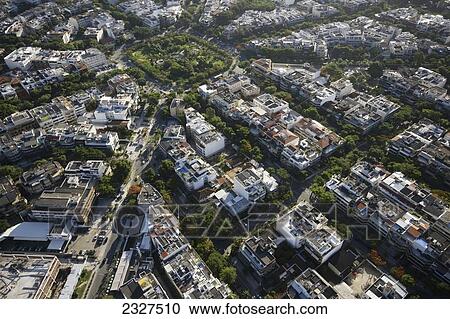 Stock Image - Brazil, Aerial view of city; Rio de Janeiro. Fotosearch