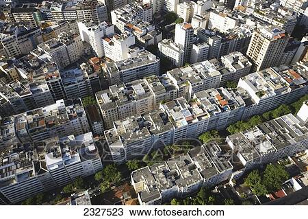 Stock Image - Brazil, Aerial view of city; Rio de Janeiro. Fotosearch