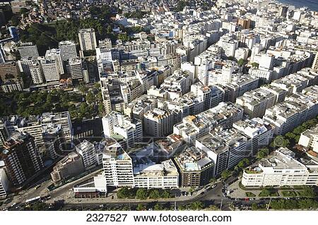 Stock Photo - Brazil, Aerial view of city; Rio de Janeiro. Fotosearch