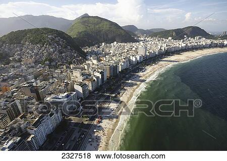 Stock Photo - Brazil, Aerial view of coastline; Rio de Janeiro. Fotosearch