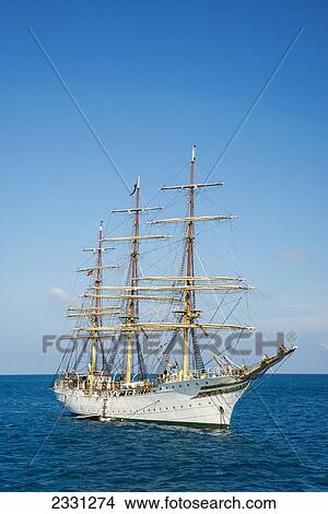 Picture - Brazil, Pernambuco, Sailing boat; Fernando de Noronha. Fotosearch