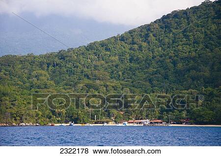 Brazil, Rio de Janeiro, Ilha Grande, Coastline of Ilha Grande Island View Large Photo Image Stock Photo - Brazil, Rio de Janeiro, Ilha Grande, Coastline of Ilha Grande Island. Fotosearch