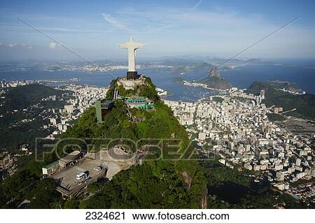 Stock Image - Brazil, Shanty towns and favelas; Rio de Janeiro. Fotosearch