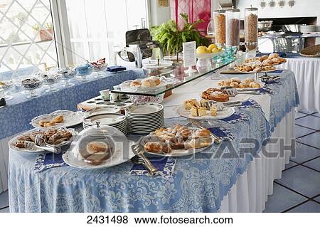 Breakfast food set out on a buffet table; Positano, Italy View Large Photo Image Stock Photo - Breakfast food set out on a buffet table; Positano, Italy. Fotosearch