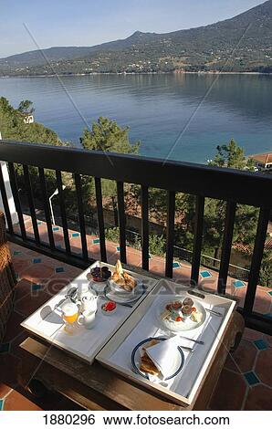 Breakfast On Balcony At Holiday Resort View Large Photo Image Stock Photograph - Breakfast On Balcony At Holiday Resort. Fotosearch
