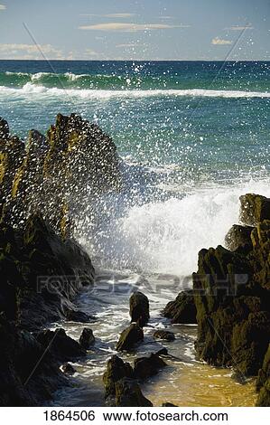 Stock Photograph - Breaking Waves, Barraga Point, New South Wales, Australia. Fotosearch