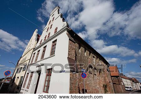Brick Gothic Buildings, Wismar, Germany View Large Photo Image Stock Image - Brick Gothic Buildings, Wismar, Germany. Fotosearch