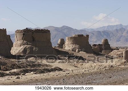 Stock Photograph - Brick Kilns In The Outskirts Of Kabul,, Afghanistan. Fotosearch