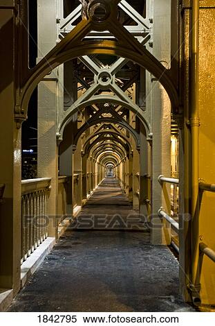 Stock Photography - Bridge At Night; Newcastle Upon Tyne, Northumberland, England. Fotosearch