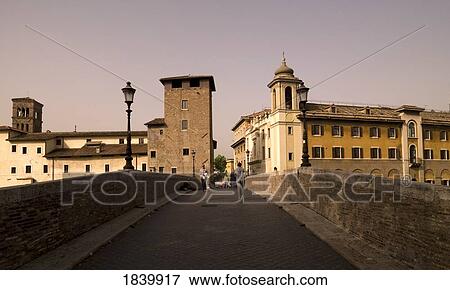 Stock Photo - Bridge Leading To Vatican; Rome, Italy. Fotosearch