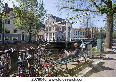 Stock Photograph - Bridge Over Groenburgwal, Amsterdam, Netherlands. Fotosearch