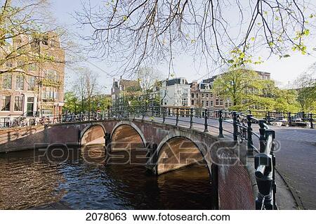 Stock Image - Bridge Over Prinsengracht, Amsterdam, Netherlands. Fotosearch