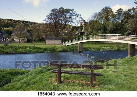 Stock Image - Bridge Over River Coquet, Rothbury, Northumberland, England. Fotosearch