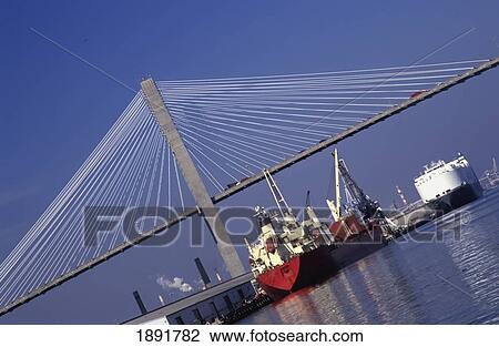 Bridge Over Savannah River View Large Photo Image Stock Image - Bridge Over Savannah River. Fotosearch