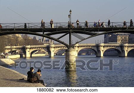 Stock Image - Bridge Over Seine. Fotosearch