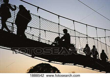 Stock Image - Bridge Over The Bishnumati River At Dawn. Fotosearch