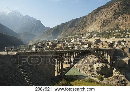 Bridge Over The Indus River, Dasu, North-West Frontier Province, Pakistan View Large Photo Image Stock Image - Bridge Over The Indus River, Dasu, North-West Frontier Province, Pakistan. Fotosearch