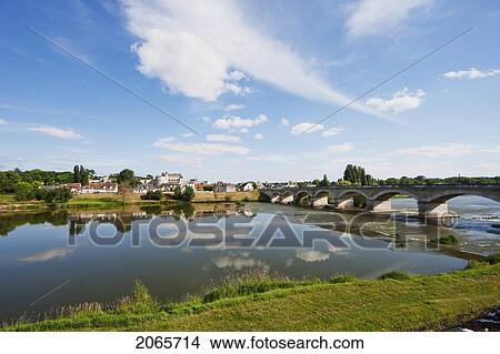 Bridge Over The Loire River, Amboise, France View Large Photo Image Picture - Bridge Over The Loire River, Amboise, France. Fotosearch