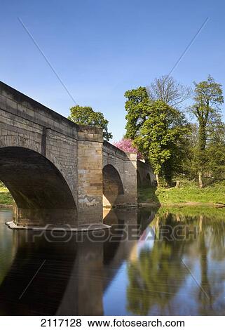 Stock Photo - Bridge Over The River Wharfe Between Boston Spa And Thorp Arch; Boston Spa West Yorkshire England. Fotosearch