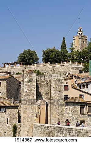 Stock Photo - Bridge To Medieval Besalu Village. Fotosearch