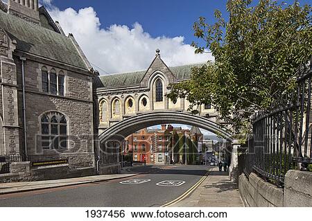 Stock Photograph - Bridge To Synod Hall Christ Church Cathedral; Dublin County Dublin Ireland. Fotosearch