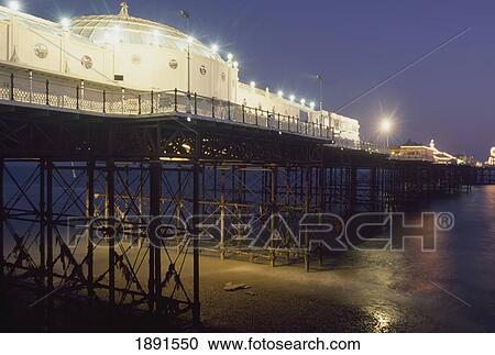 Brighton Palace Illuminated At Dusk View Large Photo Image Stock Image - Brighton Palace Illuminated At Dusk. Fotosearch
