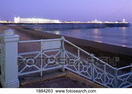 Stock Image - Brighton Palace Pier At Dusk. Fotosearch
