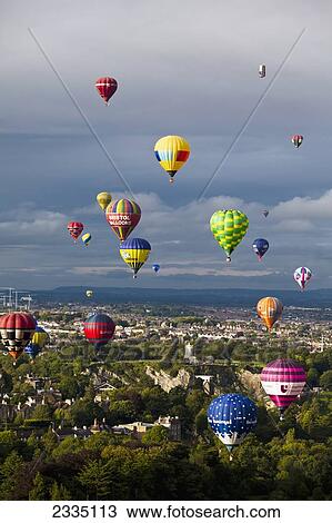 Stock Image - Bristol Balloon Fiesta; Bristol, England, Uk. Fotosearch