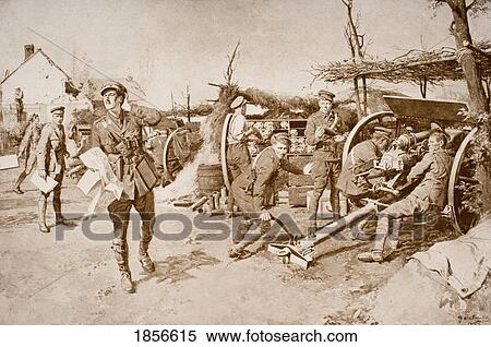 British Artillery Units Manning Guns At The Front View Large Photo Image Stock Photography - British Artillery Units Manning Guns At The Front. Fotosearch