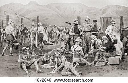 British Prisoners Waiting For Release From The Camp At Nooitgedacht, South Africa, During The Second Boer War. From South Africa And The Transvaal War, By Louis Creswicke, Published 1900. View Large Photo Image Stock Photo - British Prisoners Waiting For Release From The Camp At Nooitgedacht, South Africa, During The Second Boer War. From South Africa And The Transvaal War, By Louis Creswicke, Published 1900.. Fotosearch