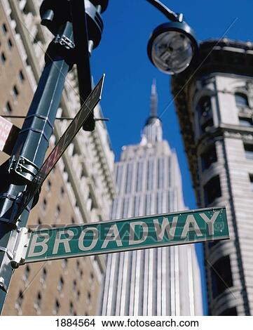 Picture - Broadway Sign And Empire State Building. Fotosearch