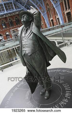 Stock Photography - Bronze Sculpture At St. Pancras. Fotosearch