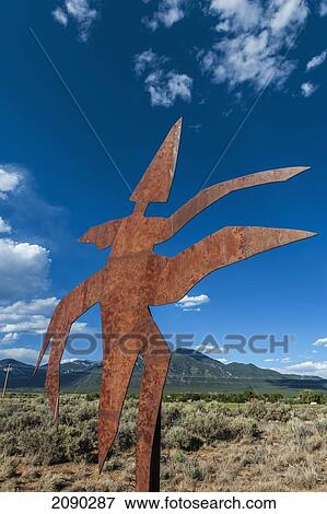 Stock Photo - Bronze Sculpture Outside The Millicent Rogers Museum In Taos, New Mexico, Usa. Fotosearch