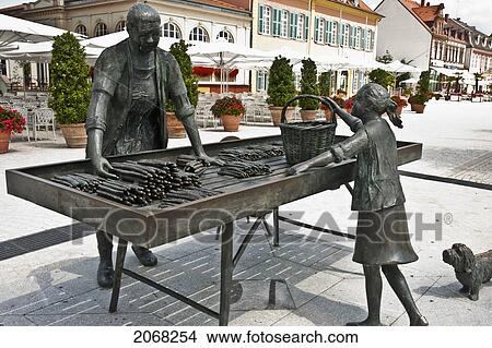 Bronze Statue Homage To Schwetzingen Asparagus Baden Asparagus Route; Schwetzingen Baden-Wurtenburg Germany View Large Photo Image Picture - Bronze Statue Homage To Schwetzingen Asparagus Baden Asparagus Route; Schwetzingen Baden-Wurtenburg Germany. Fotosearch