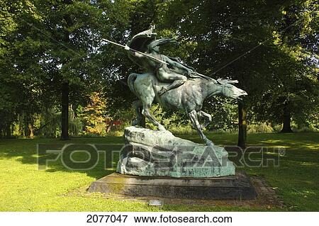 Stock Photo - Bronze Statue Of Valkyrie On Horse; Copenhagen Denmark. Fotosearch